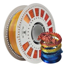 Silk PLA Filament 1.75mm, Tri-Color Gradient with Jewelry Gloss Finish, ±0.03...