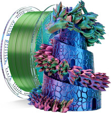 Filamento tricolore Conjure Silk PLA, filamento rosa caldo-blu-verde, diametri 1,75
