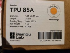 Bambu Lab Filamento Stampante 3D TPU 85A - Arancione Neon - con Bobina Riutilizzabile