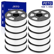 JAYO 10KG Bianco PETG 1,75mm Filamento per stampante 3D 1,1KG Hohe Zähigkeit FDM