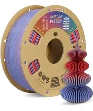 OVERTURE Filamento PLA 1.75mm - Bobina 1kg (2,2lbs) Precisione ±0.02mm, in Carto
