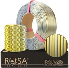 Filamento PLA Rosa 3D 1,75 Mm 1000G Gold/Silver, Ricarica