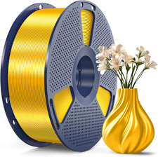 Filamento PLA seta 1,75 mm oro chiaro 1 kg, superficie liscia setosa, precisione dimensionale