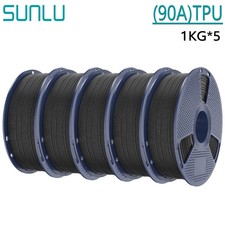 SUNLU 5x1KG TPU (90A) nero stampante 3D filamento 1,75mm TPU nero 5KG flessibile