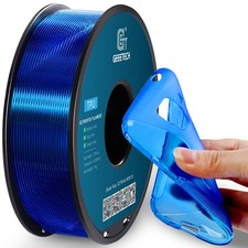 Filamento TPU 1,75 mm Shore 95A 1 kg blu trasparente adatto alla maggior parte delle stampanti FDM
