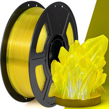 Filamento PETG 1,75mm 1Kg, Filamento per Stampante 3D PETG Giallo Trasparente, Ideale per