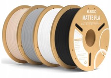 Filamento per stampante 3D PLA, opaco, nero, bianco, grigio, beige, 4 x 1 kg, 1,75 mm