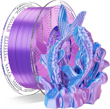 Conjure Silk PLA Dual Color Filament, Filamento Rosa-Blu Cielo, Diametro 1,75±0,