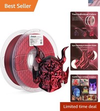 Silk PLA 3D Printer Filament, Silk Dual Color Red Black PLA Filament 1.75mm, ...