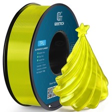 Geeetech Filamento TPU 1,75mm, Shore 95A Flessibile 3D TPU, TPU Giallo Trasparente 