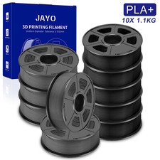 JAYO 10KG Nero Grigio PLA+ 1,75mm Filamento per stampante 3D 1,1KG per rotolo