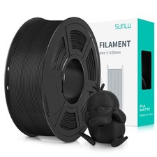 SUNLU Filamento PLA Matte 1.75 mm Nero, Filamento per Stampante 3D con