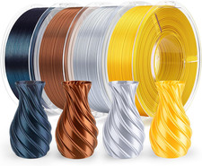Filamento Seta PLA 1,75 Mm Multicolore 4×250 G, Silk PLA Filamento per Stampante