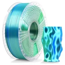 Filamento PLA+ Silk 1.75mm doppio colore Blu Verde 1kg
