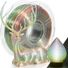 Filamento PETG 1,75mm 1Kg, Filamento Trasparente Glitter Stampante 3D PETG Arcobaleno, 