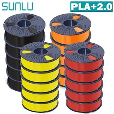 SUNLU 5 KG 10 KG PLA+2.0 filamento stampante 3D 1,75 mm PLA PLUS 2.0 nero 1 kg/bobina
