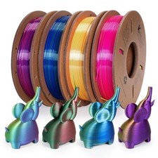 Confezione Filamento Stampante 3D PLA Cambia Colore 1,75mm - 4 Bobine, Multicolore