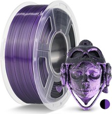 JAYO PLA Silk Filamento 1.75mm, Due Colori Seta Filamento Stampanti 3D Nero+Viol