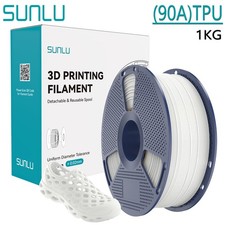 SUNLU TPU (90A) bianco stampante 3D filamento 1,75 mm TPU 1 KG bianco per stampanti 3D FDM