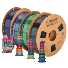 Stampante 3D Comgrow Tri-Colors Silk PLA 1,75 mm filamento 1 kg x 4 bobine DE
