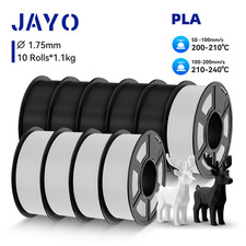 JAYO 5.5KG/10KG 3D filamento PLA Nero/Bianco/Grigio 1.75mm 1.1KG/SET 3D consumo