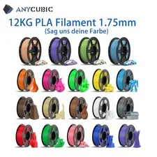12KG Filamento PLA per Stampante 3D ANYCUBIC 1,75mm Bobina da 1KG Confezione
