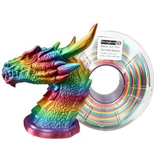 Filamento di seta arcobaleno PLA, multicolore, peso netto 1 kg (2,2 libbre) precisione +/-0,05 mm