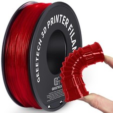 Geeetech stampante 3D filamento TPU trasparente rosso 1,75 mm 1 kg per rotolo nuovo IT