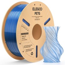 ELEGOO Filamento PETG 1,75mm Traslucido Blu 1KG Filamento Trasparente per