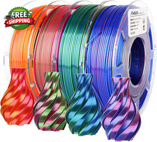 Silk PLA 3D Printer Filament Bundle, Shiny Dual Color Filament 1.75Mm Pack