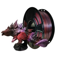 Filamento stampante 3D PLA 1,75 mm galassia rosso nero viola seta glitter 1 kg