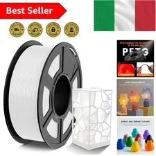 Filamento PETG 1.75mm Bianco 1kg per Stampa 3D - Alta Tenacità e Precisione