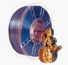 Filamento PLA 1.75mm 1kg – Tricolore Rosso/Blu/Oro – Alta Qualità per Stampan...