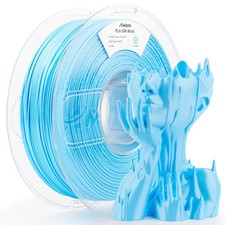 AMOLEN Silk PLA Filamento per Stampante 3D, Blu Ghiaccio Lucido 1KG, 