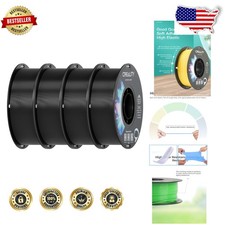 Filamento TPU 1,75mm 4kg Nero - 95A Adesivo Morbido, Alta Resilienza, Resistenza all'Usura...