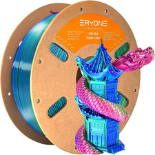 Stampante 3D a filamento PLA tricolore seta 1,75 mm +/- 0,03 mm, filamento multicolore tr