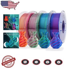 Pacchetto Filamento 3D Silk PLA - 4kg Doppio Colore 1,75mm Alta Qualità