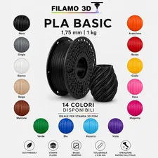 FILAMENTO PLA BASIC PER STAMPANTE 3D BOBINE DA 1KG 1,75MM DIVERSI COLORI