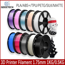 Geeetech PLA Matte PETG SILK ASA ABS+ 1.75mm 3D Printer Filament 0.5/1KG Black