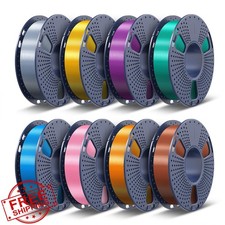 TECBEARS 8 Rolls 0.25kg Silk PLA Filament Gold Silver Purple Green Blue Pink ...