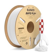 ELEGOO Rapido Filamento PLA+ 1.75mm Bianco 1KG, Alta Velocità 30-600 mm/s, Filam