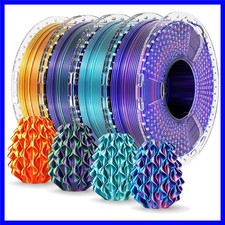 SUNLU Filamento di Seta PLA+ 1,75mm Multicolore, PLA Lucido Setoso Plus Stampante 3D...