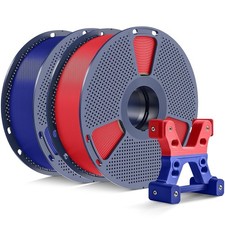 Filamento PETG 1,75 mm, ultra resistente, ottimizzato per il calore, inodore, 2 kg rosso e blu