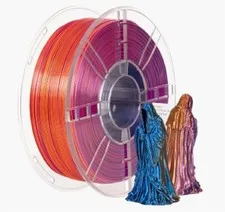 Filamento PLA 1.75mm 1kg – Tricolore Blu/Viola/Arancione – Alta Qualità per S...