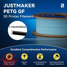 JUSTMAKER PETG Filamento 3D in fibra di vetro, 1,75 mm, 1 kg, rosa crema