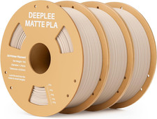 Filamento Matte PLA 1,75 Mm, Finitura Opaca, Beige 3 Kg (3×1 Kg), Precisione ±0,
