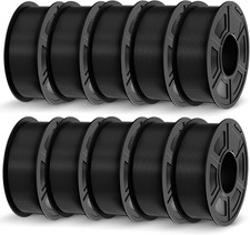 Filamento PETG 1,75 Mm (Nero*10), 11 Kg (10 X 1,1 Kg/Bobina), Alta Resistenza/Fa