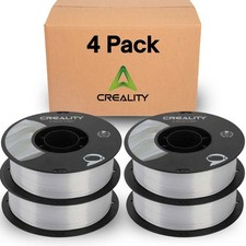 Creality Silk PLA Filamento Confezione da 4 - 1,75 mm, Alta Lucidità, Bobine da 2,2 libbre, Argento