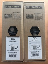Lotto di (2) filamento stampante 3D Prusament PLA Prusa Jet Black 1,75 mm PETG 1 kg NUOVO