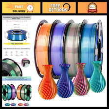 Pacchetto filamento stampante 3D doppio colore 4 kg - 1,75 mm PLA, bicolore, confezionato sottovuoto,